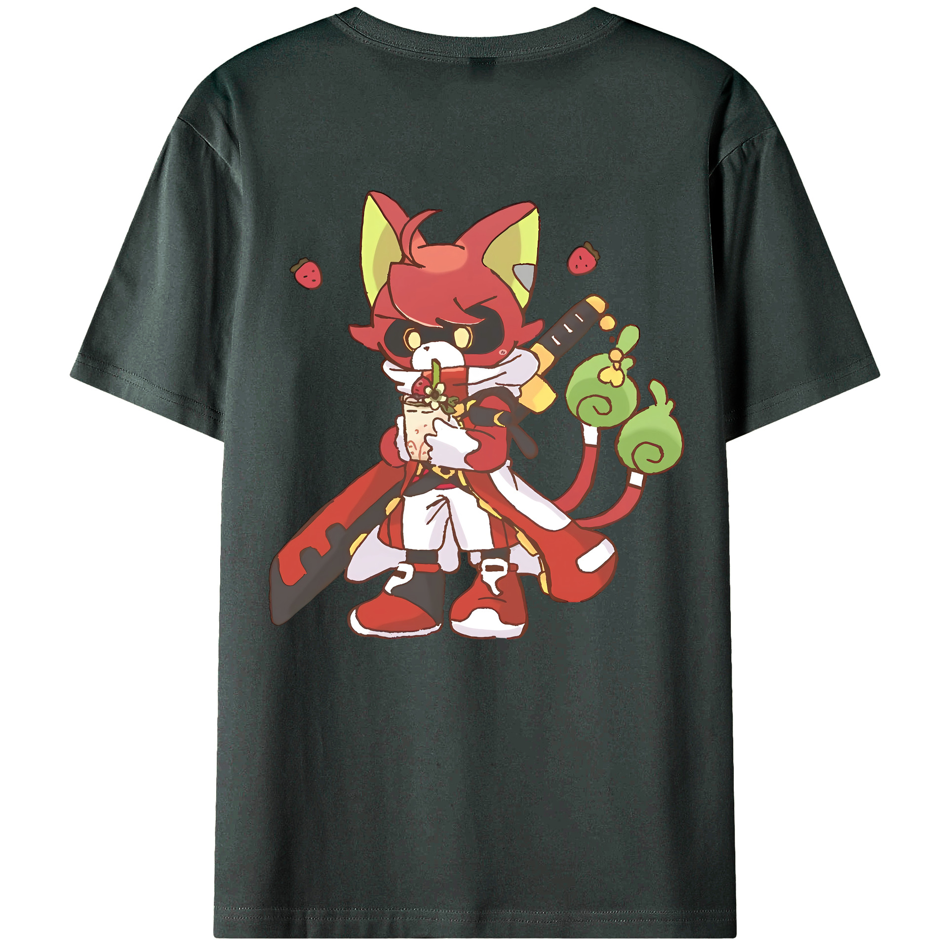 （画像用） 妖怪ウォッチ Yo-kai Watch 綿100％ メンズ半袖Tシャツ（バックプリント） 通気性